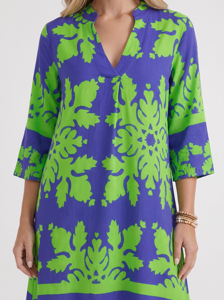 Marije Floral Midi Dress - Green