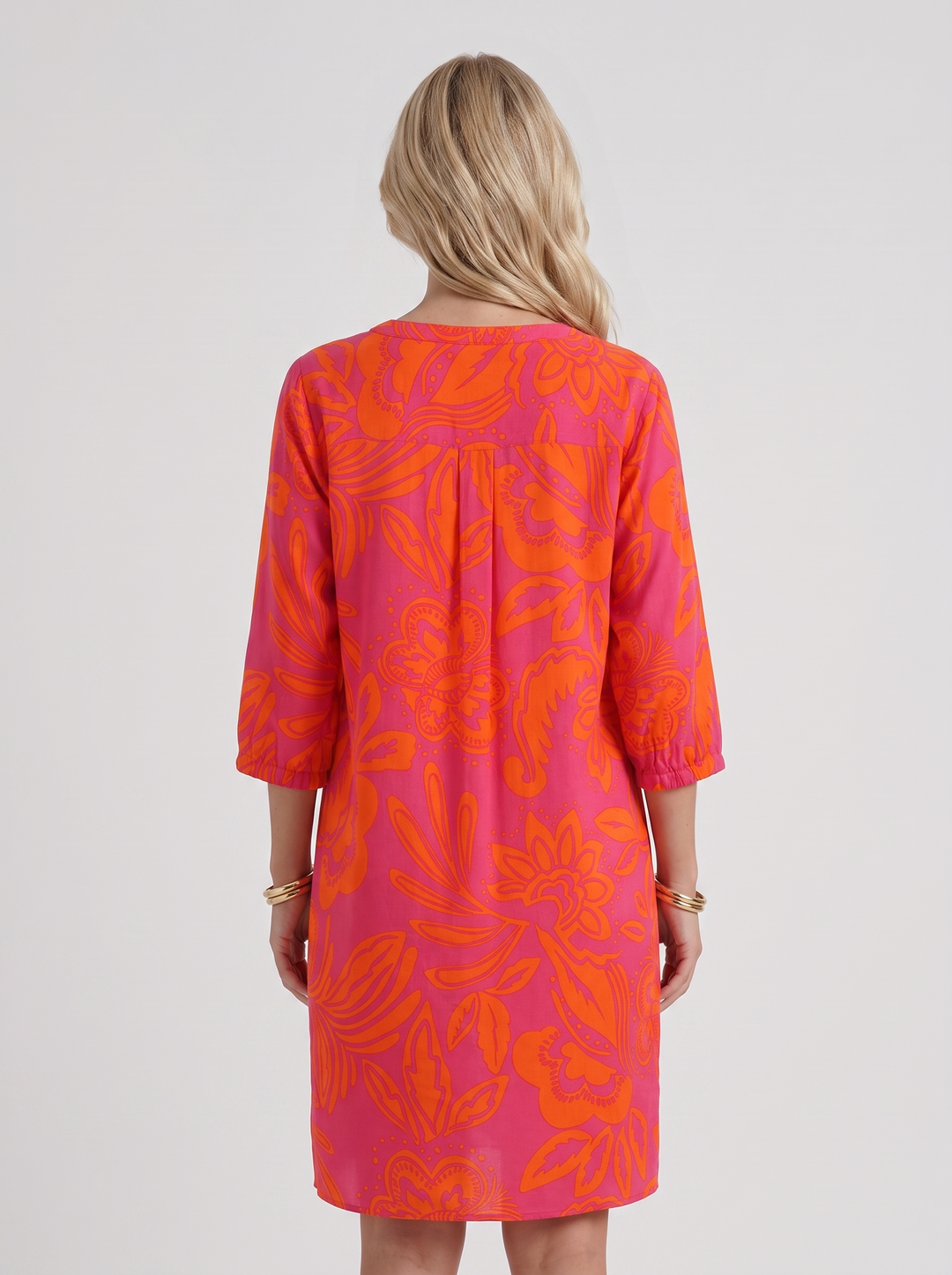 Marije Floral Midi Dress - Orange