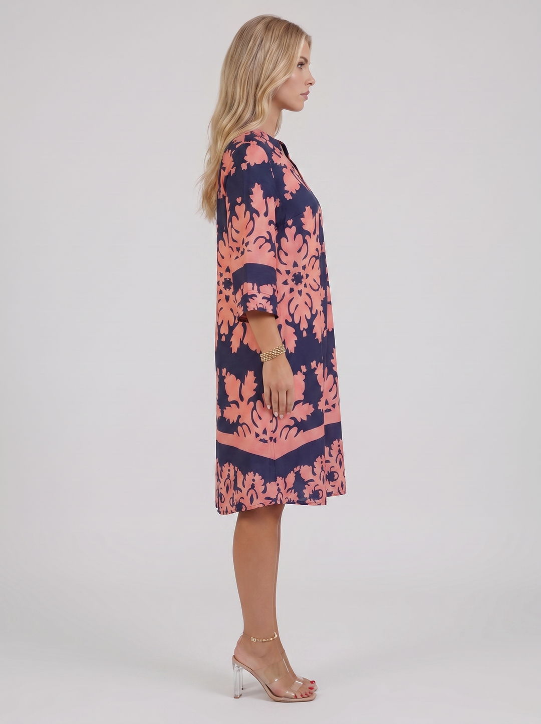 Marije Floral Midi Dress - Pink