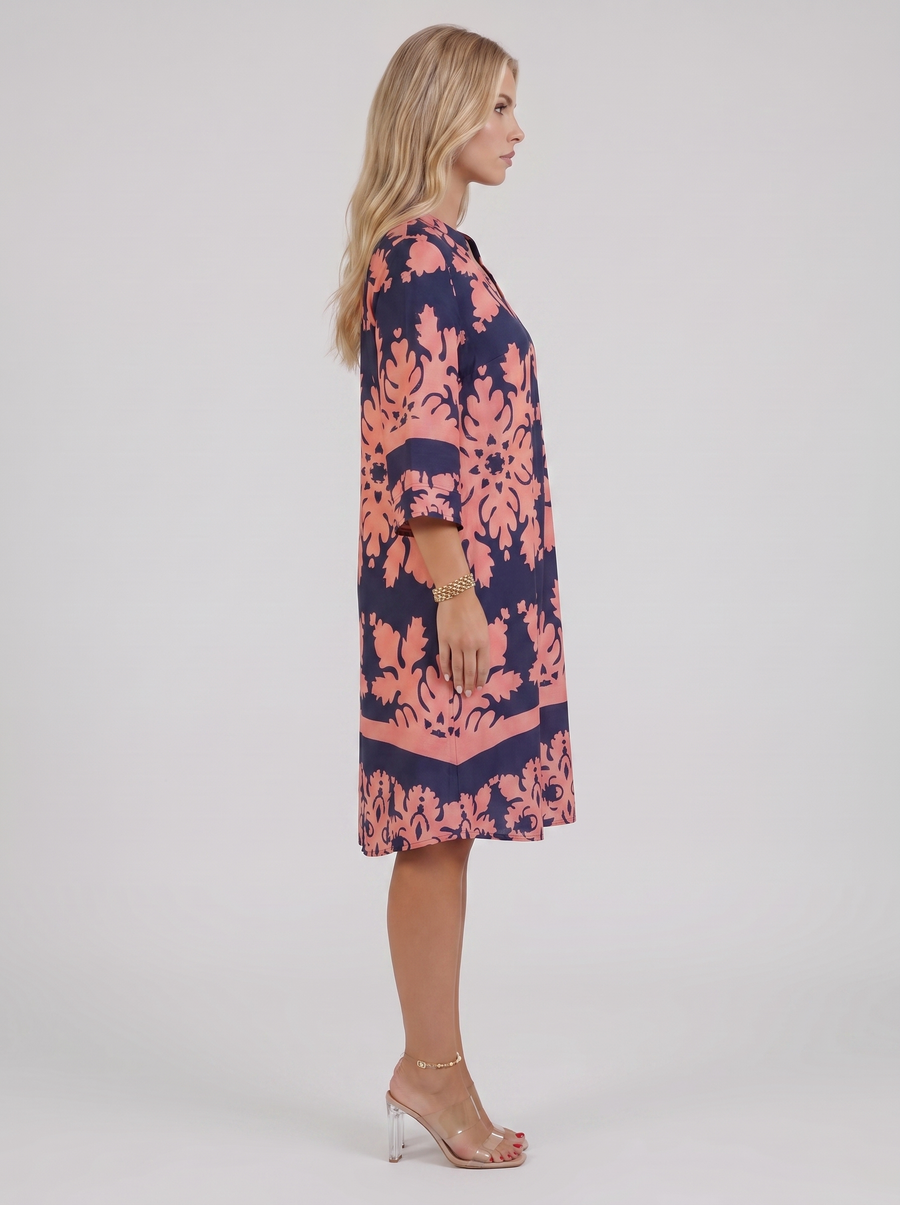 Marije Floral Midi Dress - Pink