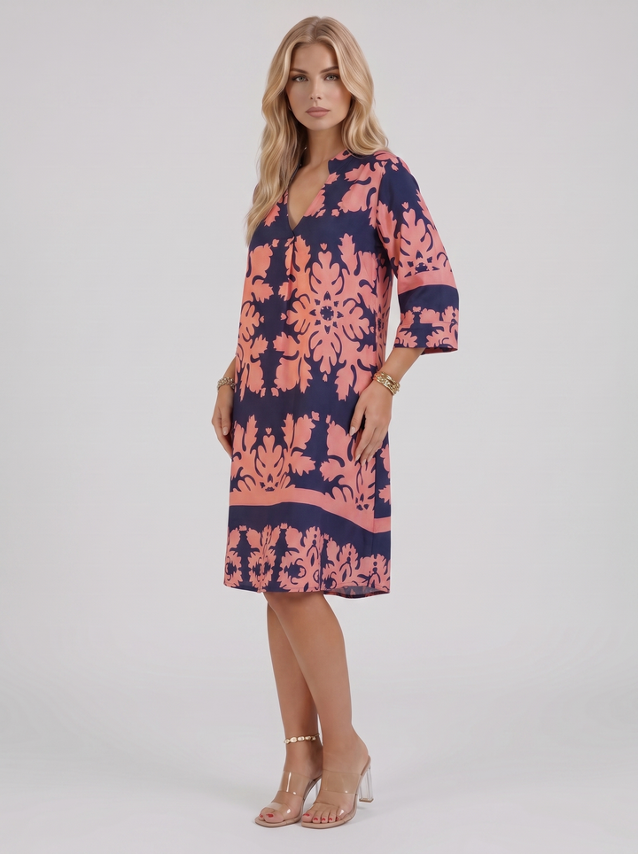 Marije Floral Midi Dress - Pink