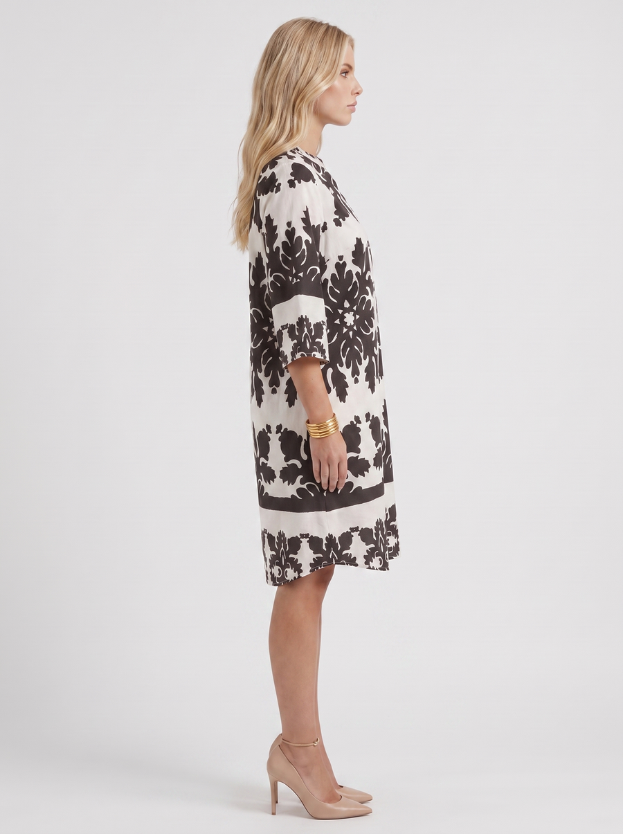 Marije Floral Midi Dress - White