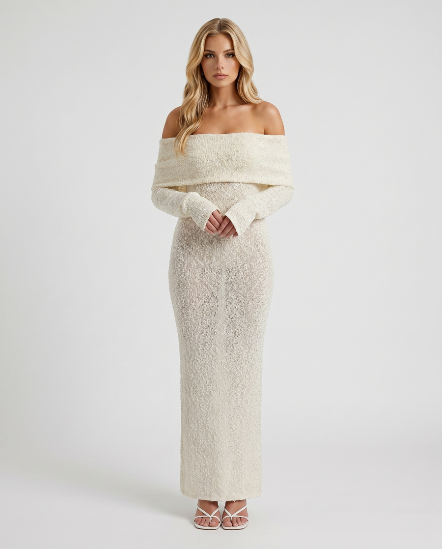 Marisol Off-Shoulder Maxi Dress - Ivory