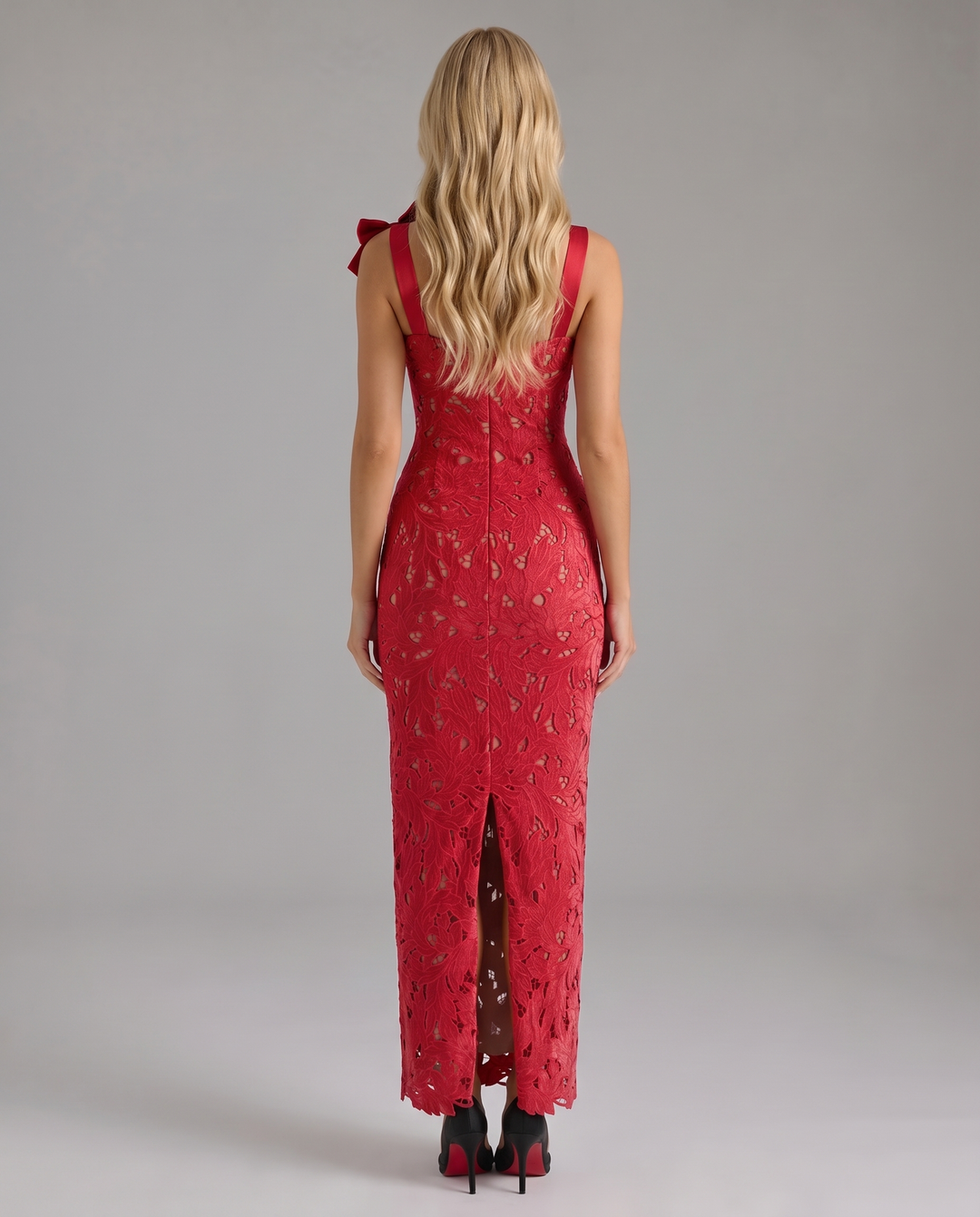 Milena Draped Maxi Dress - Red