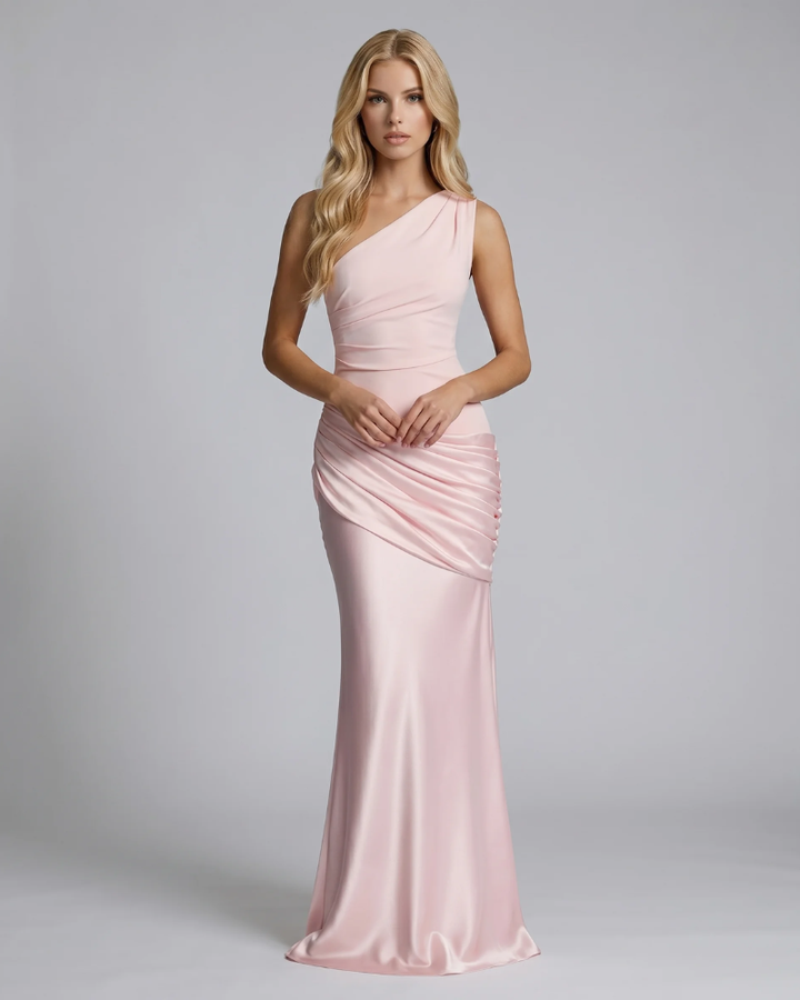Noelle Draped Maxi Dress - Pink