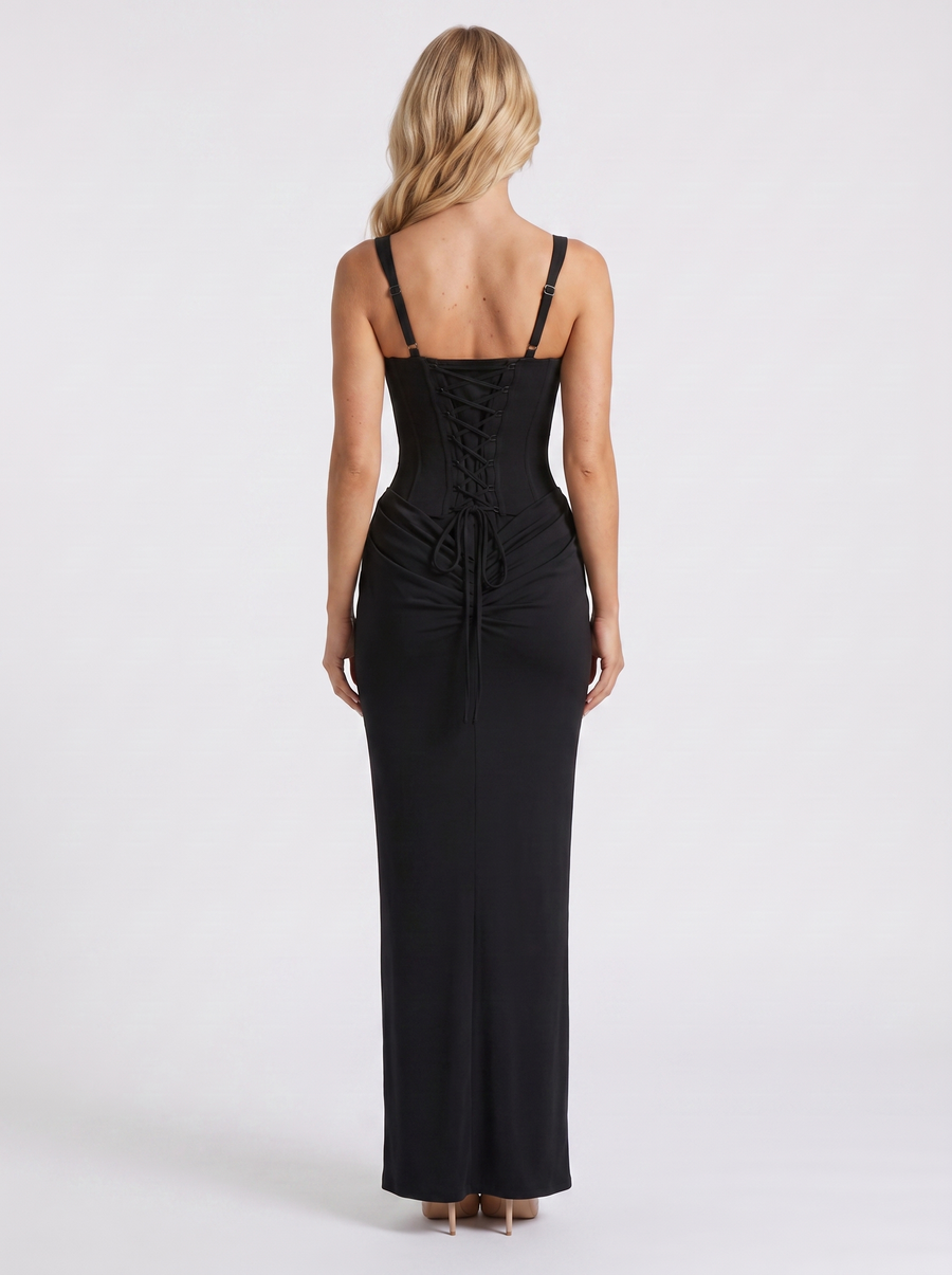 Octavia Corset Maxi Dress - Black