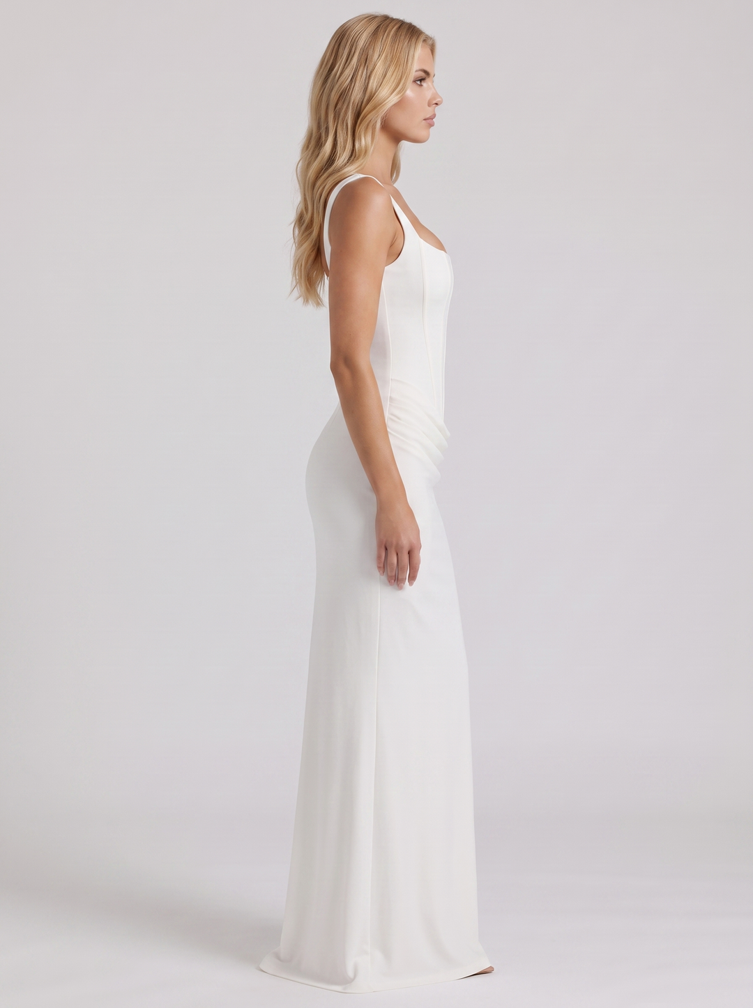 Octavia Corset Maxi Dress - White
