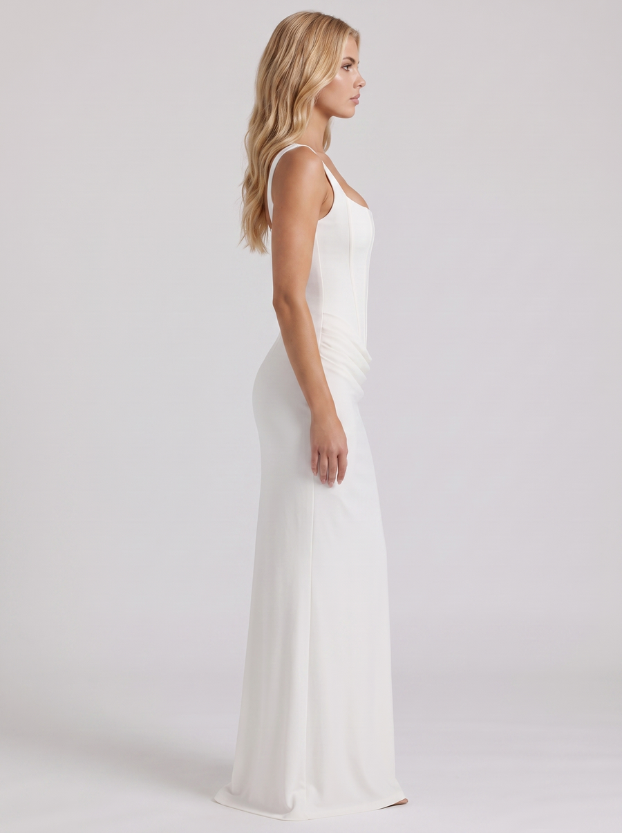 Octavia Corset Maxi Dress - White