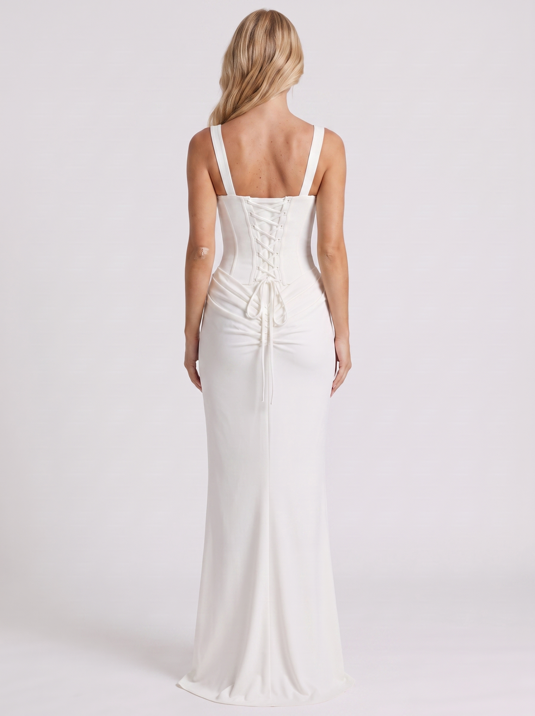 Octavia Corset Maxi Dress - White