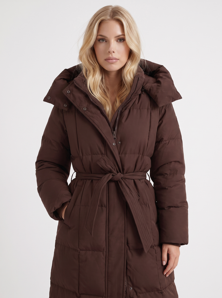 Odette Quilted Coat - Brown