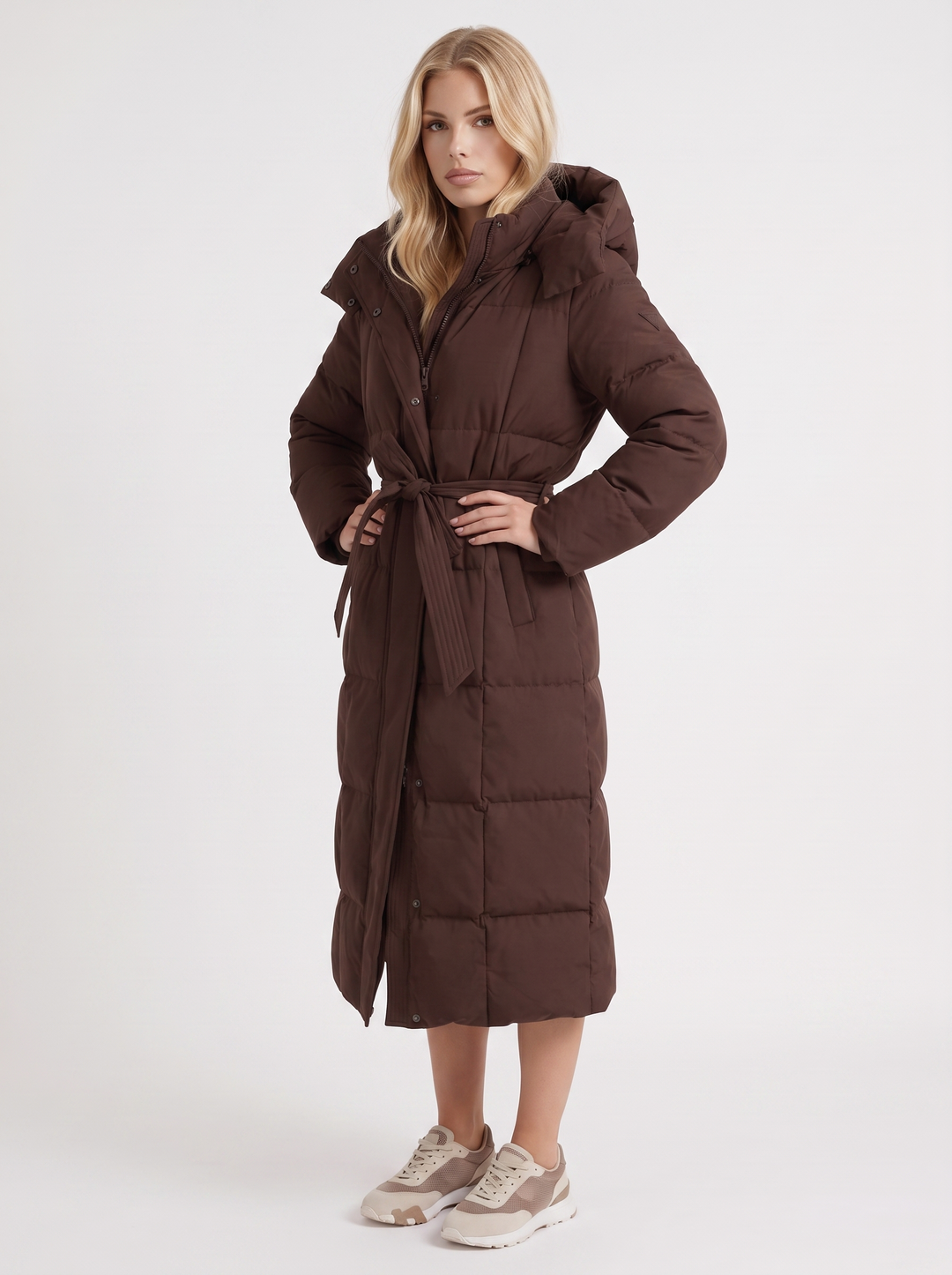 Odette Quilted Coat - Brown