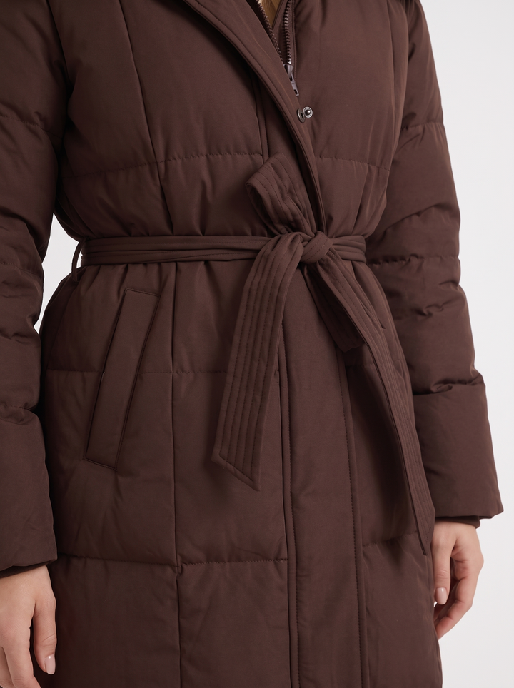 Odette Quilted Coat - Brown