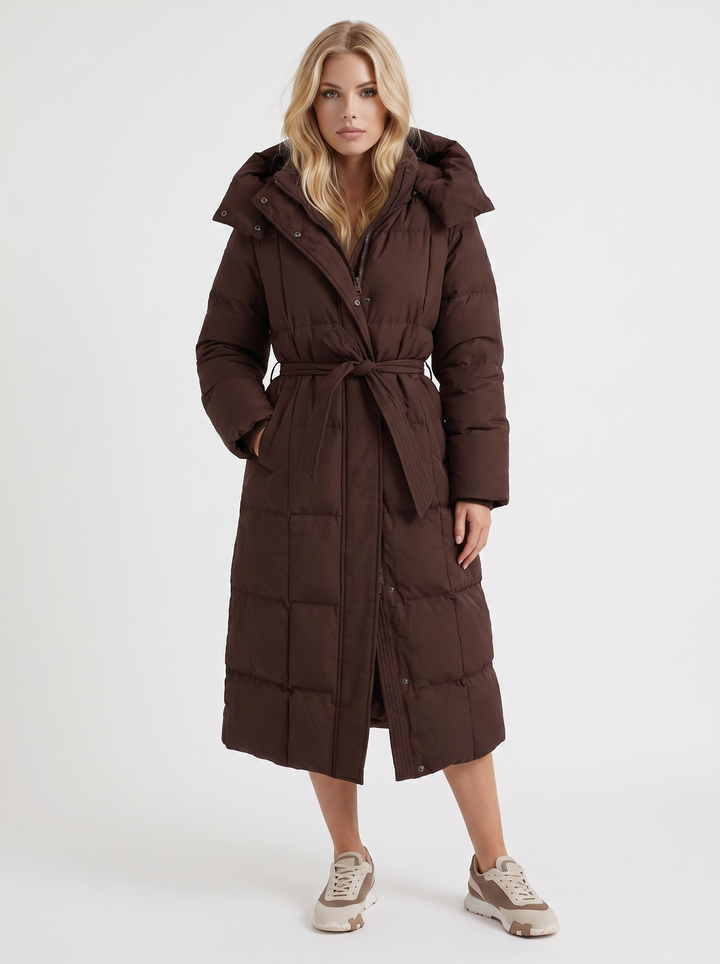 Odette Quilted Coat - Brown