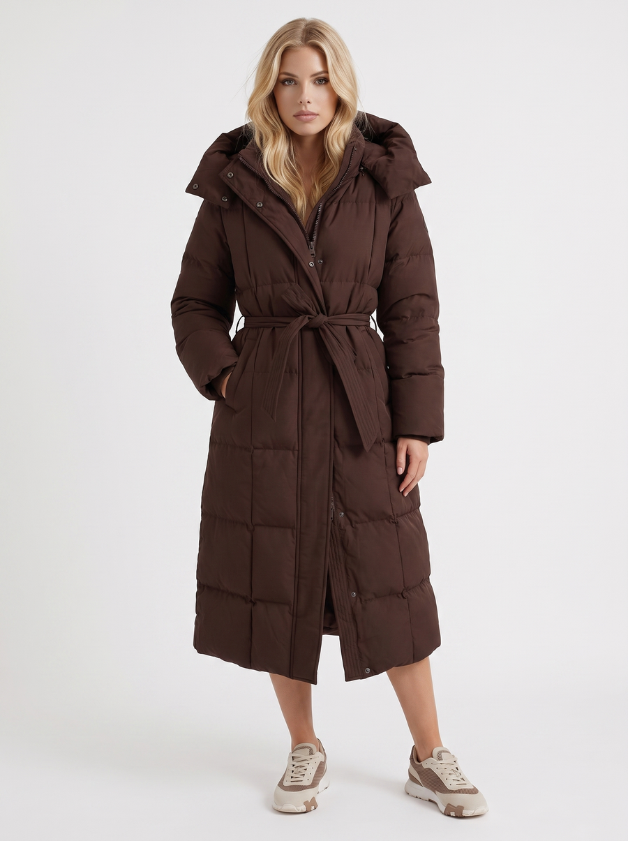 Odette Quilted Coat - Brown