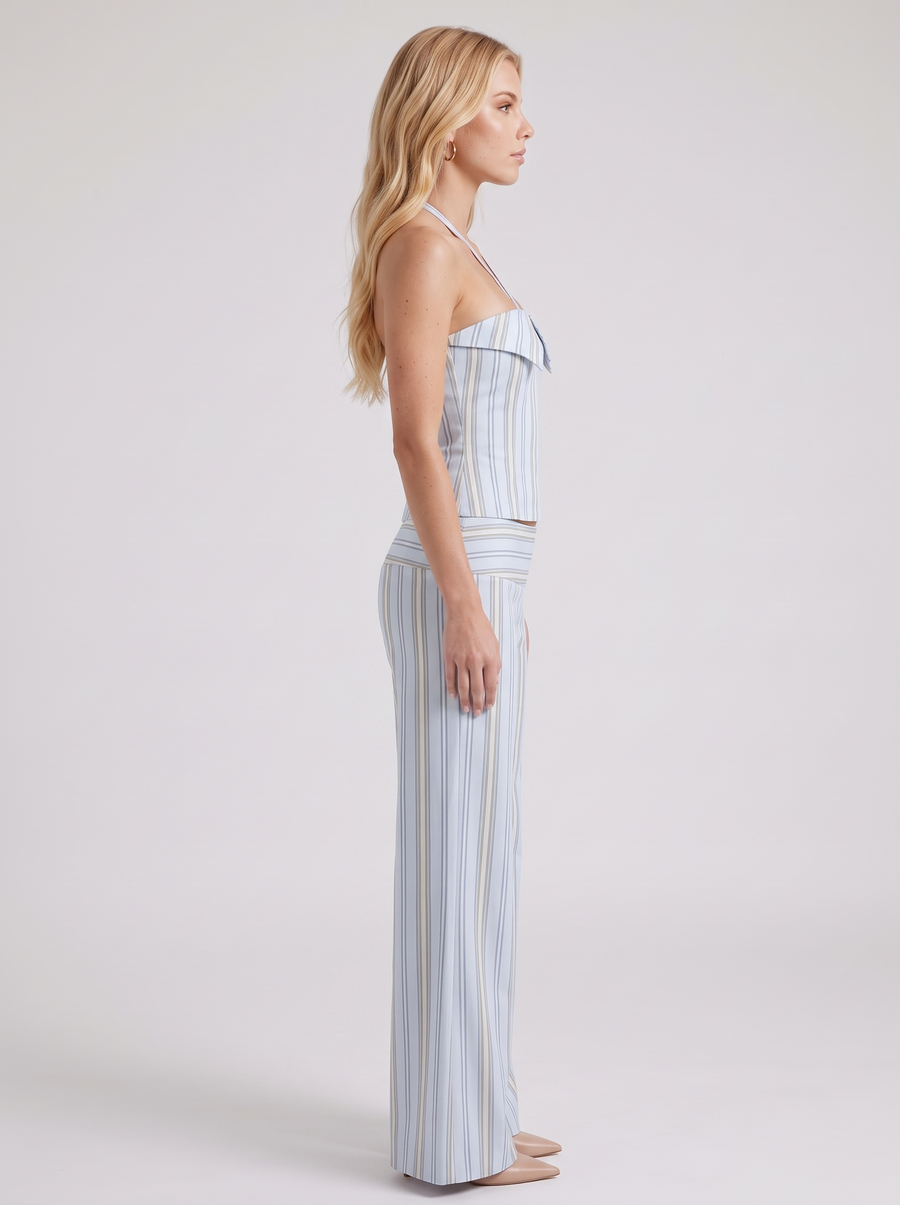 Orla Striped Pants Set - Blue