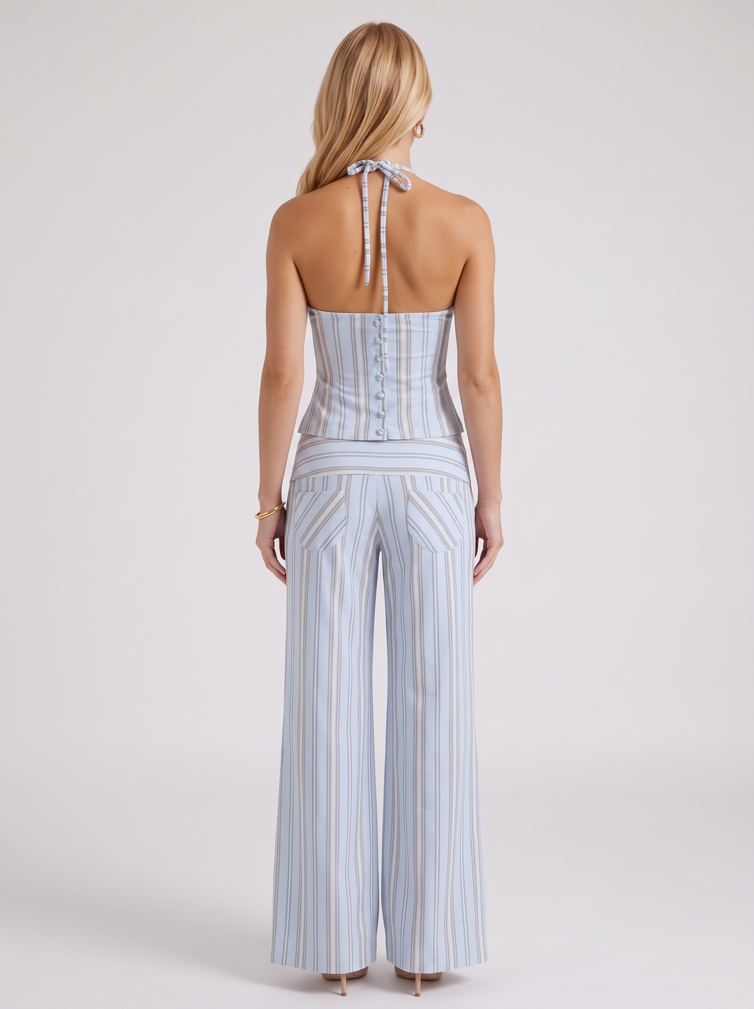 Orla Striped Pants Set - Blue