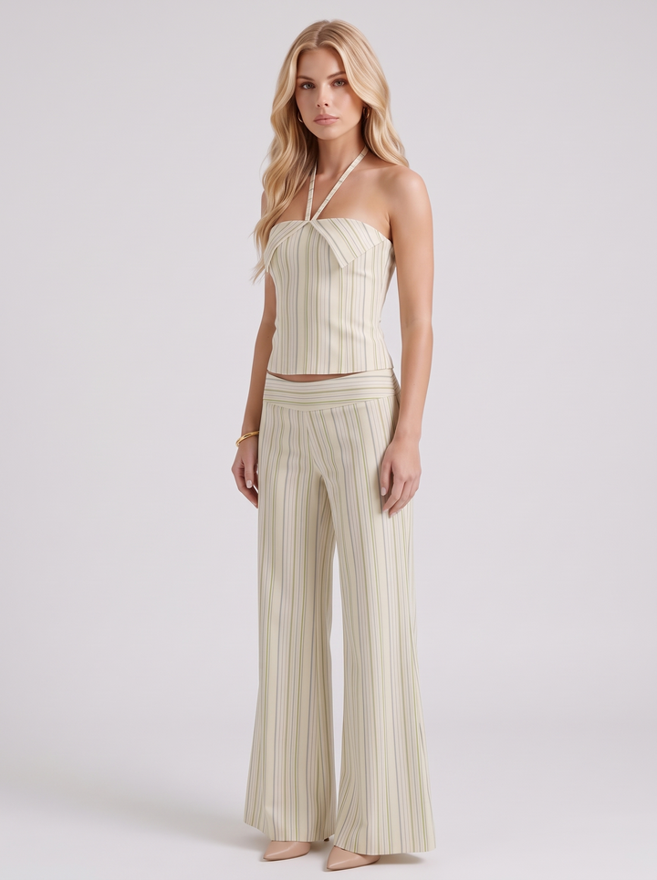Orla Striped Pants Set - Yellow