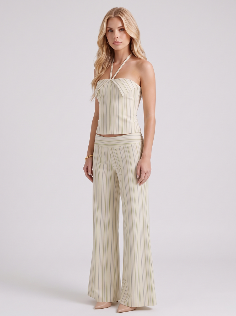 Orla Striped Pants Set - Yellow