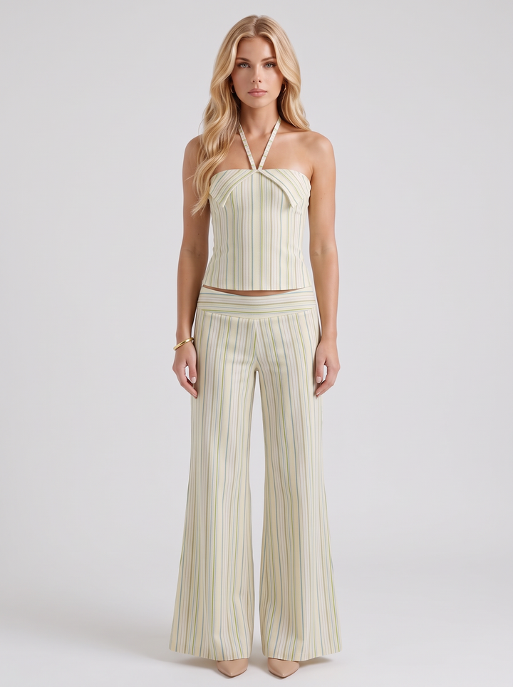 Orla Striped Pants Set - Yellow