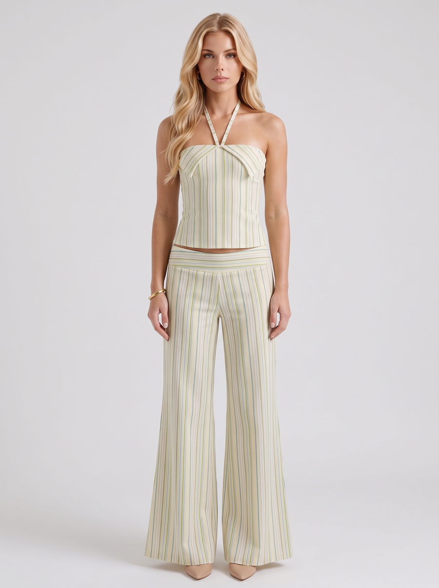 Orla Striped Pants Set - Yellow