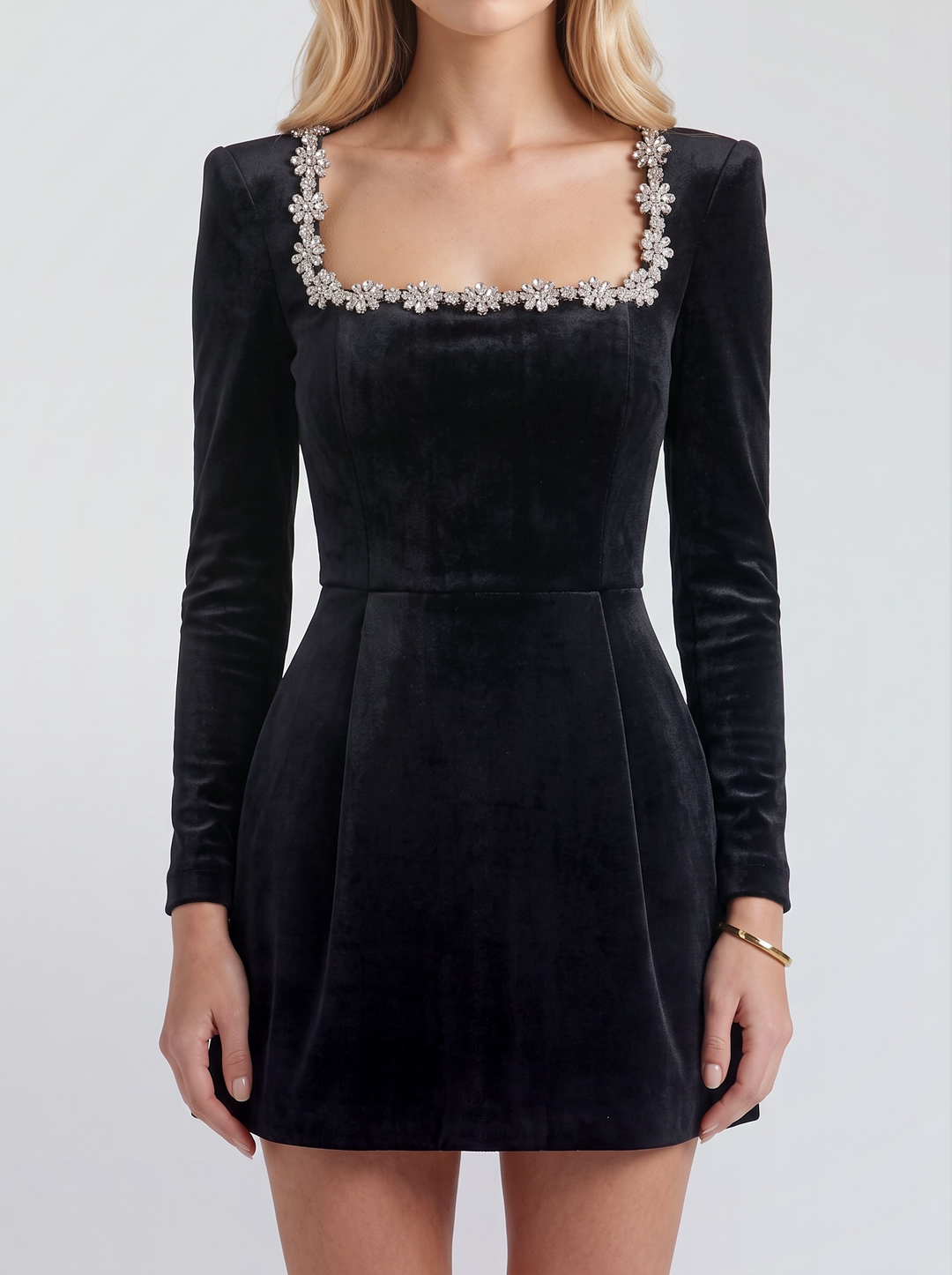 Piper Jewel Mini Dress - Black
