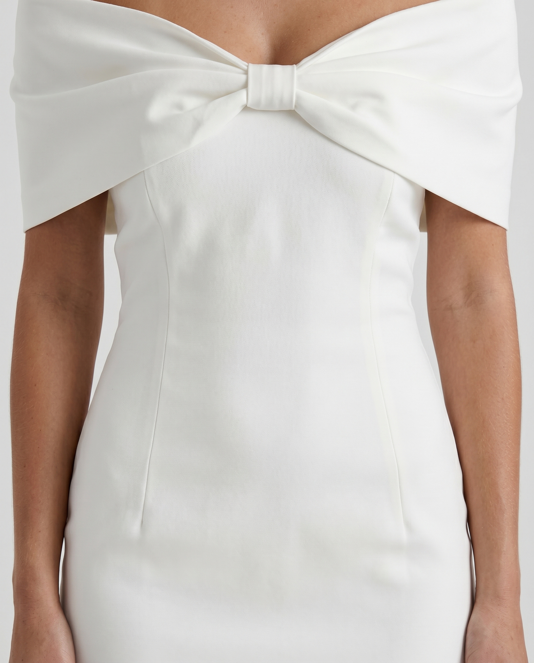 Rebecca Bow Mini Dress - White