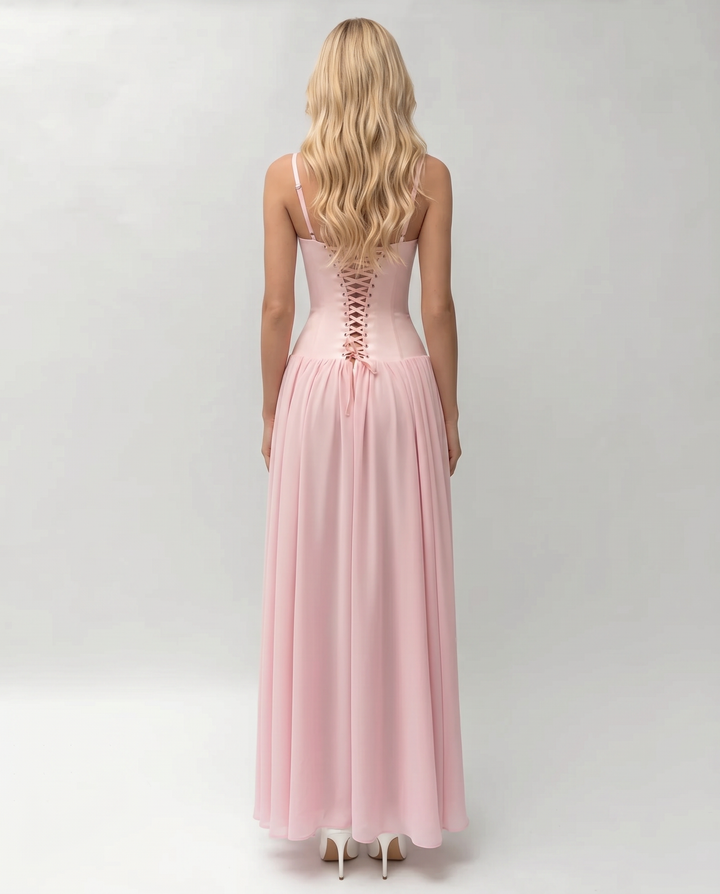 Rosa Corset Maxi Dress - Pink