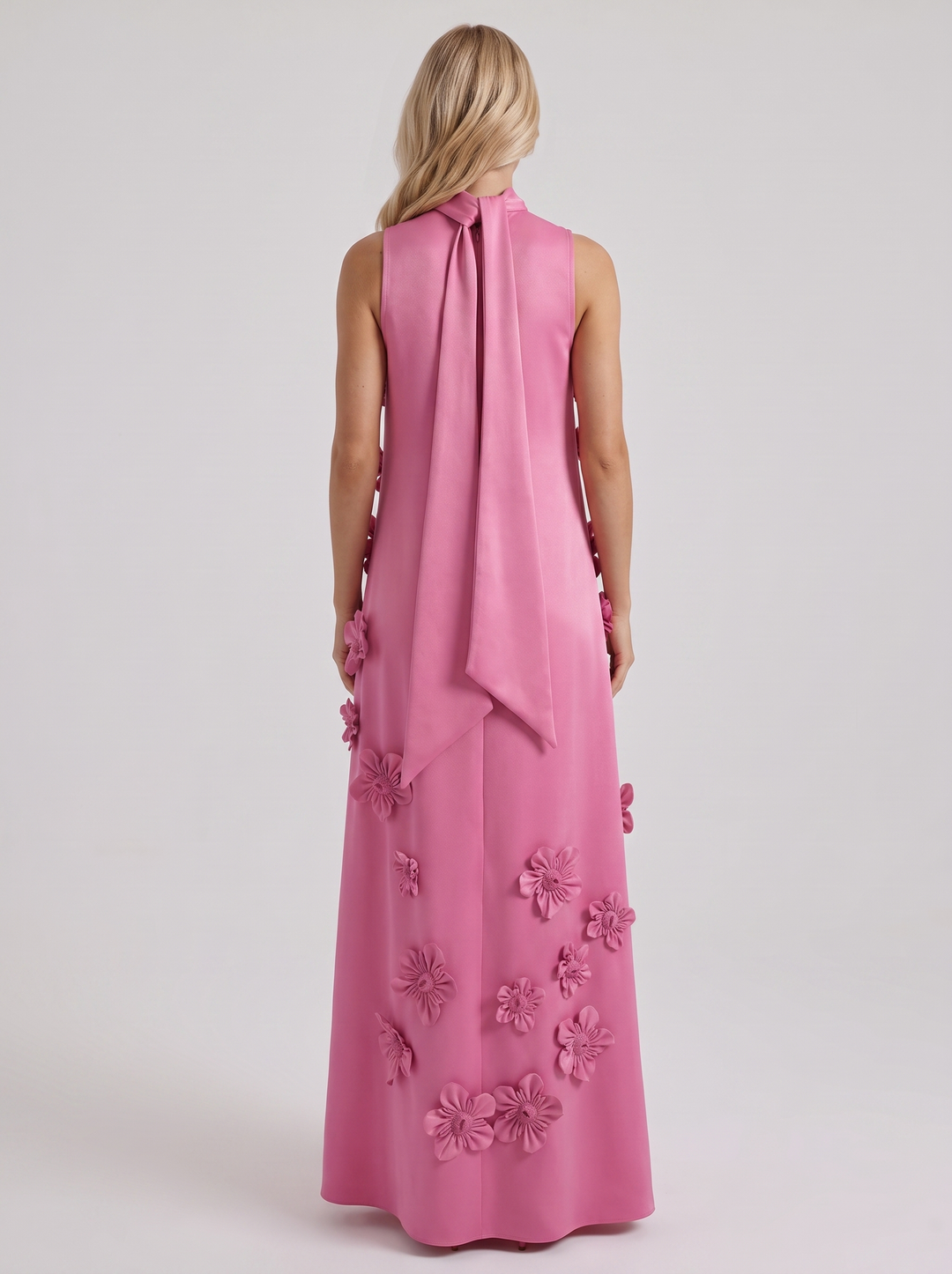 Rosalie Applique Maxi Dress - Dark Pink