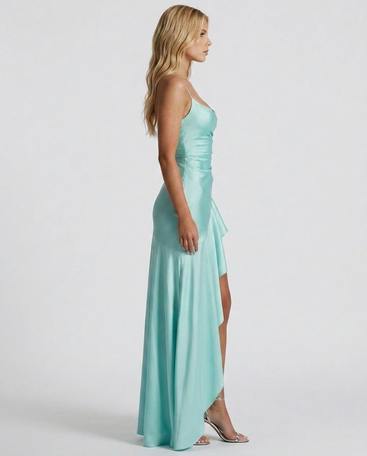 Rosalie Cowl Maxi Dress - Aqua