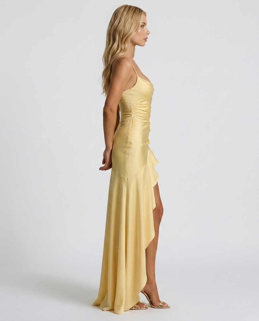 Rosalie Cowl Maxi Dress - Lemon