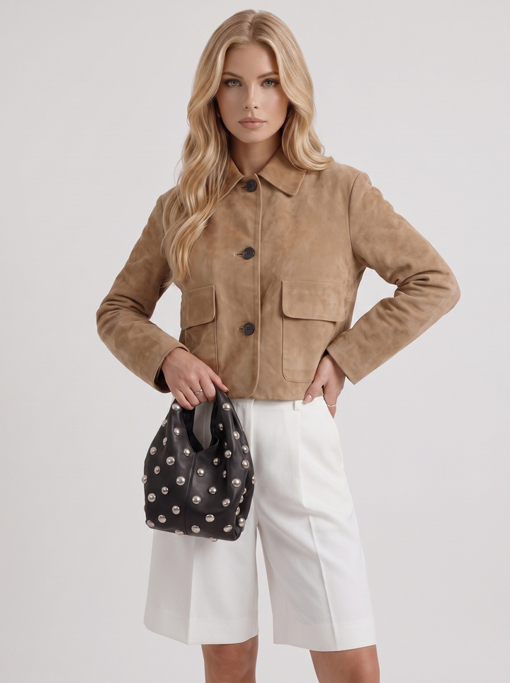 Rosalind Suede Jacket - Camel