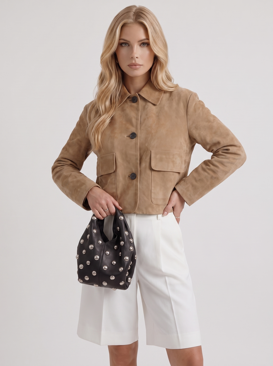 Rosalind Suede Jacket - Camel