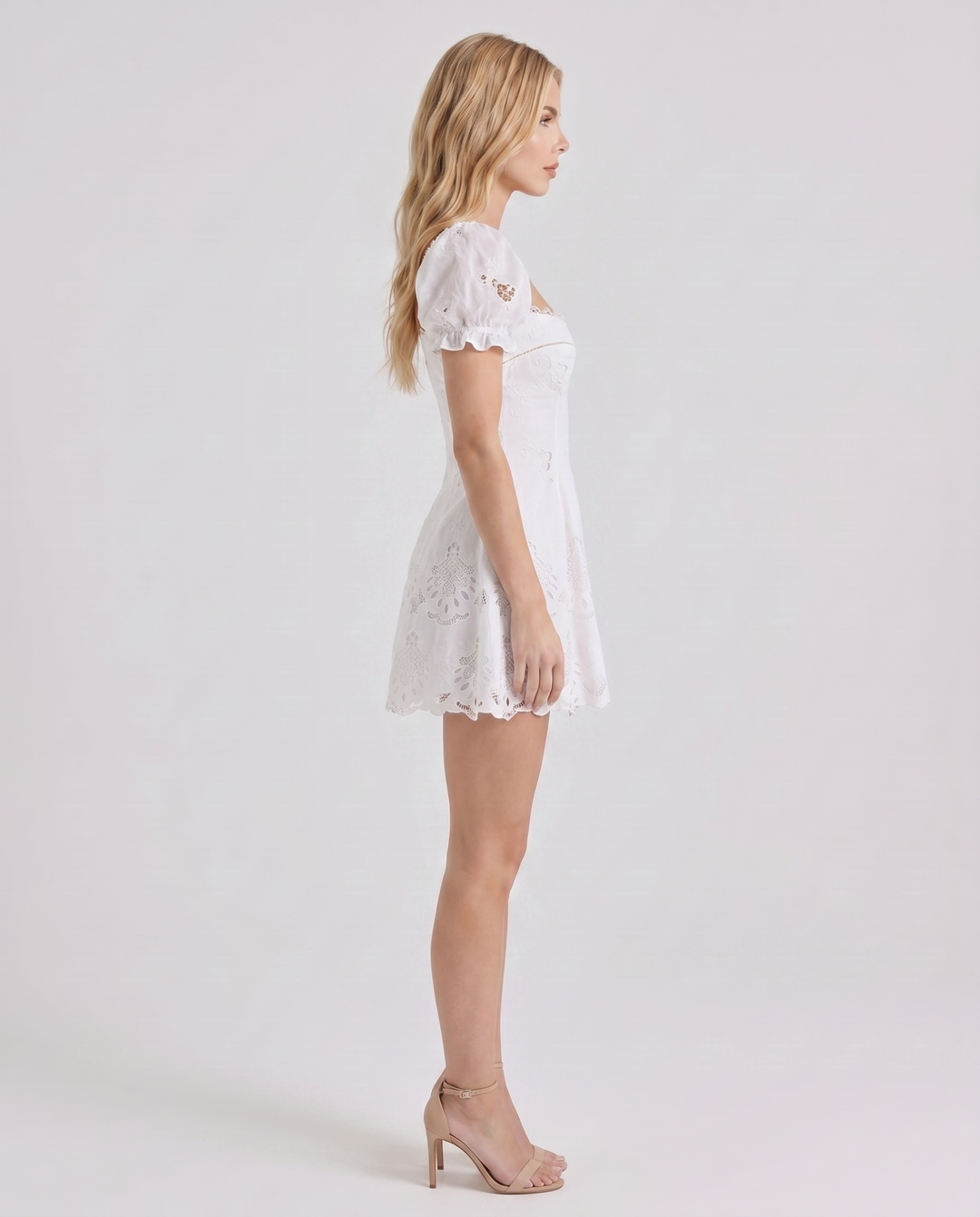 Sara Flare Mini Dress - White