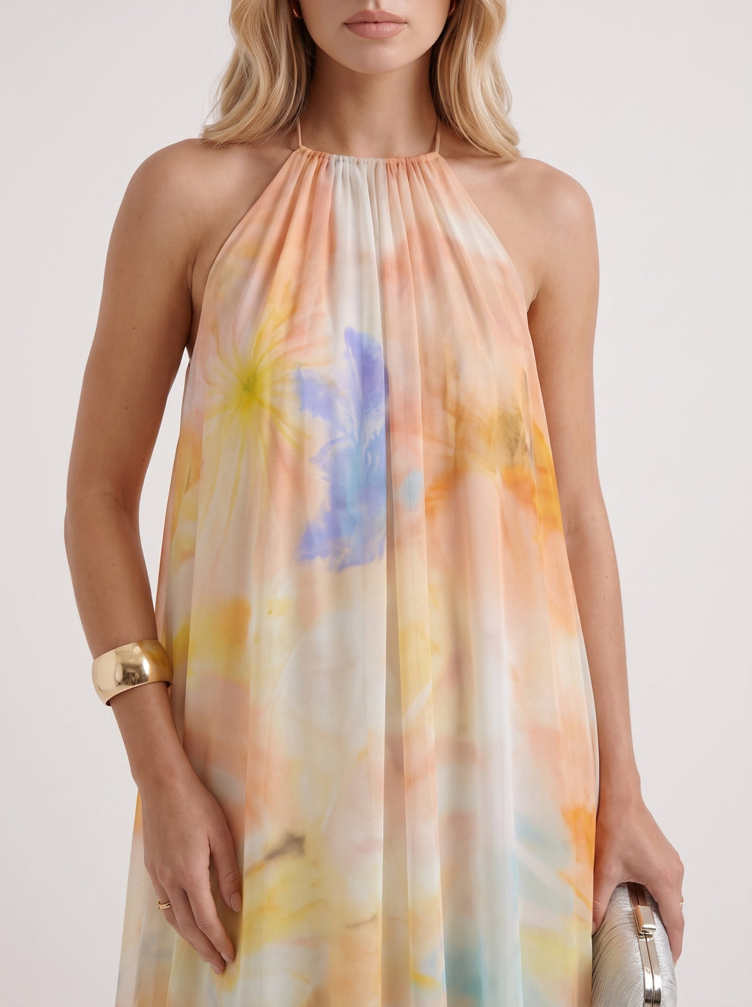 Sylvie Chiffon Maxi Dress - Orange