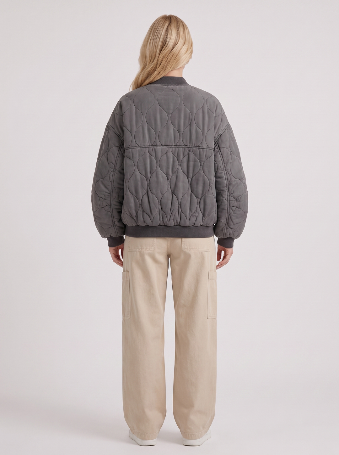 Tabitha Quilted Bomber - Charcoal