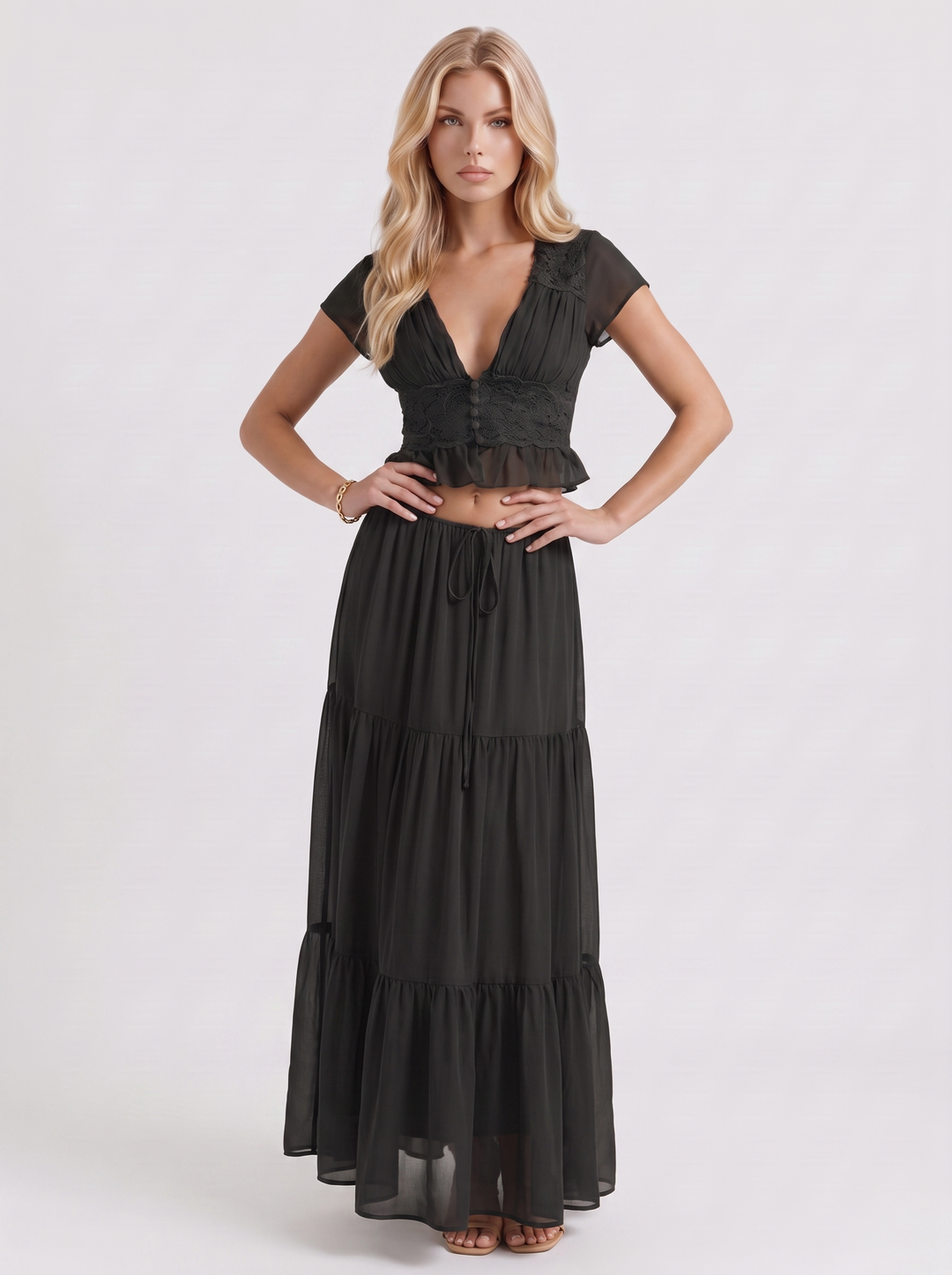 Talia Skirt Set - Black
