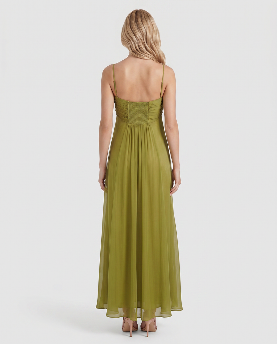 Tatum Keyhole Maxi Dress - Olive Green