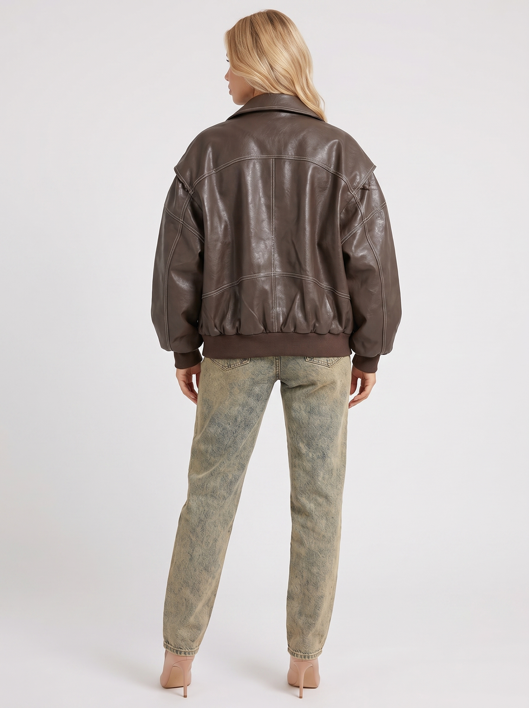Theodora Distressed Jacket - Brown