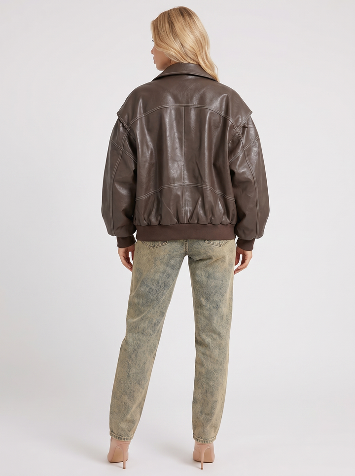 Theodora Distressed Jacket - Brown