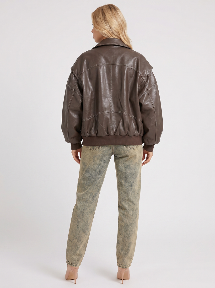Theodora Distressed Jacket - Brown